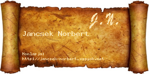 Jancsek Norbert névjegykártya