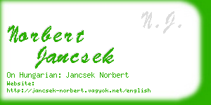 norbert jancsek business card